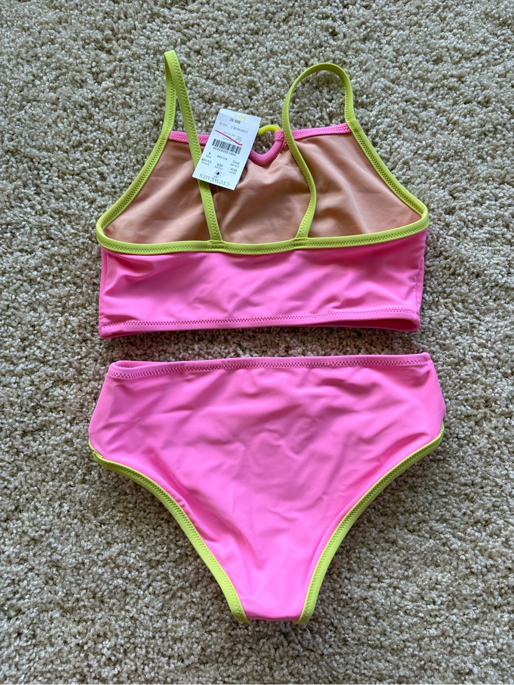 Crewcuts girls heart cutout two-piece bikini set size 8 - Picture 2 of 3